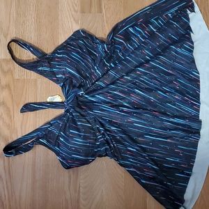 Non branded womans tankini top navy stripe XL